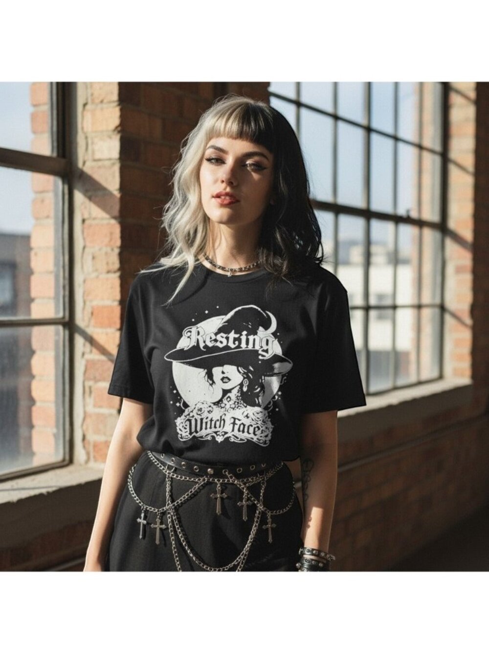Resting Witch Face Graphic Crew Neck T-Shirt